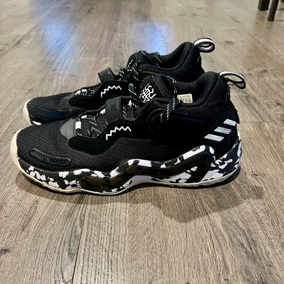 adidas Other - Adidas D.O.N. Issue #3 Basketball Shoes Black White Camo Men’s 9.5​​